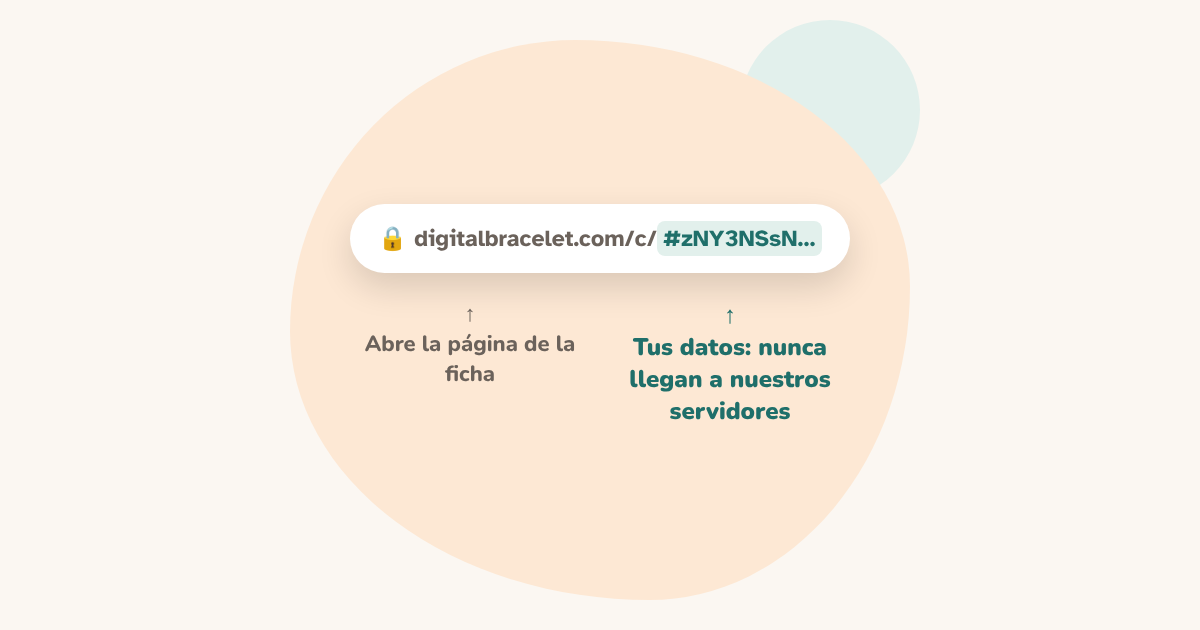 Un enlace web con la parte después del # resaltada, que muestra que los datos se quedan dentro del enlace